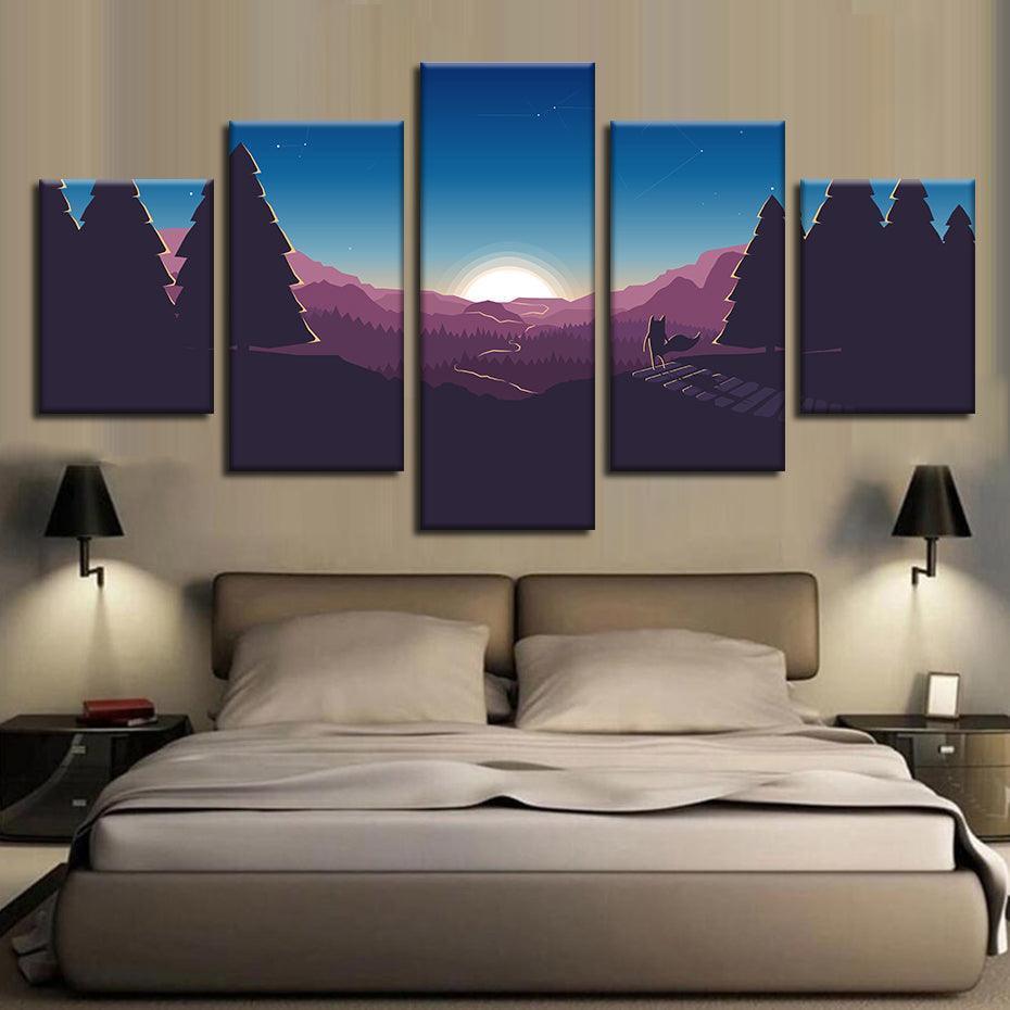 Standing In A Forest 5 Piece HD Multi Panel Canvas Wall Art Frame-Original Frame