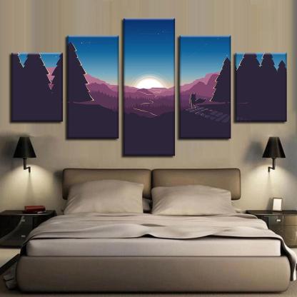 Standing In A Forest 5 Piece HD Multi Panel Canvas Wall Art Frame-Original Frame