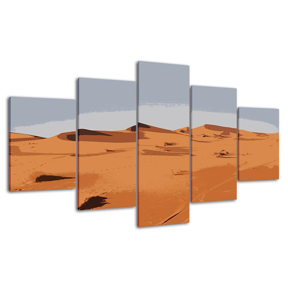 The Abstract Desert 5 Piece HD Multi Panel Canvas Wall Art Frame-Original Frame