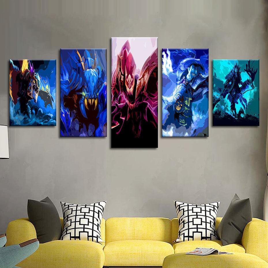 DOTA 5 Piece HD Multi Panel Canvas Wall Art Frame-Original Frame