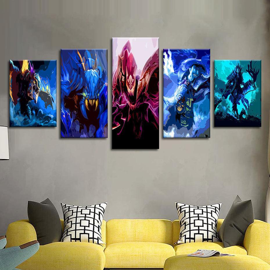 DOTA 5 Piece HD Multi Panel Canvas Wall Art Frame-Original Frame