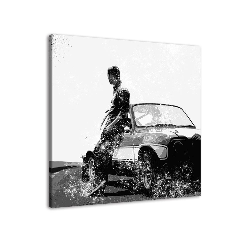 Fast And Furious Black And White 1 Piece HD Multi Panel Canvas Wall Art Frame-Original Frame