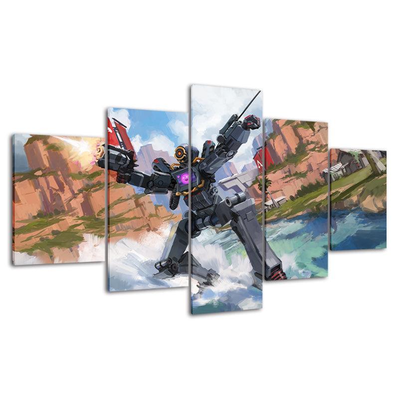 Apex Legends - 5 Piece Colorful HD Multi Panel Canvas Wall Art Frame-Original Frame