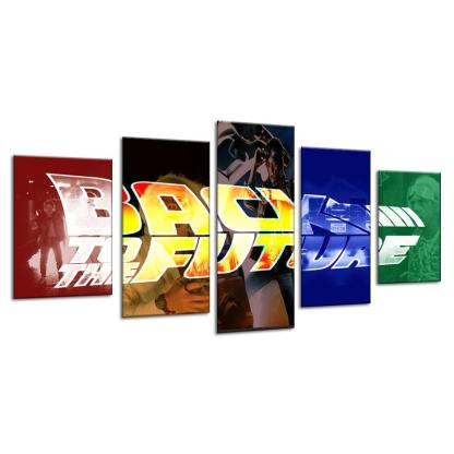 Back To The Future 5 Piece HD Multi Panel Canvas Wall Art Frame-Original Frame