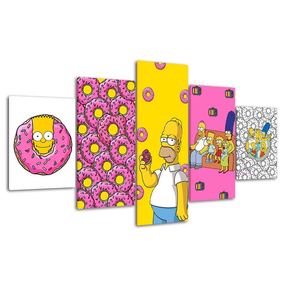 The Simpsons 5 Piece HD Multi Panel Canvas Wall Art Frame-Original Frame