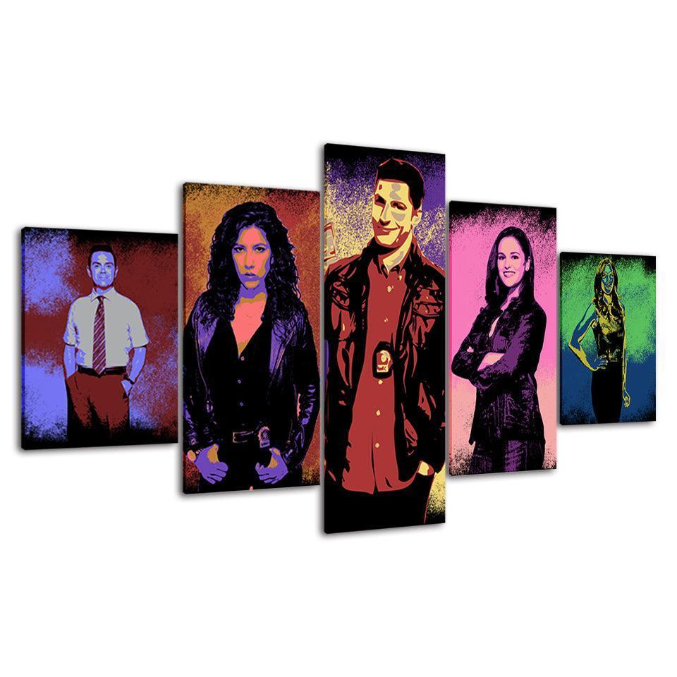 Brooklyn Nine-nine 5 Piece HD Multi Panel Canvas Wall Art Frame-Original Frame