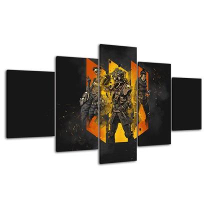 Apex Legends 5 Piece Matt Black 3D Panel Canvas Wall Art Frame-Original Frame