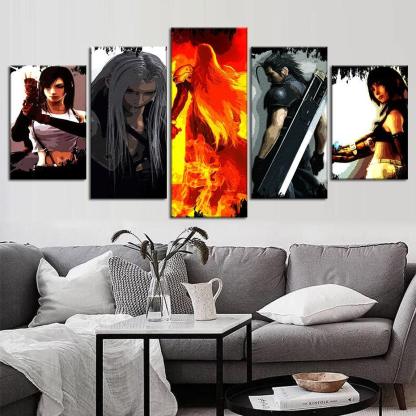 Final Fantasy 5 Piece HD Multi Panel Canvas Wall Art Frame-Original Frame
