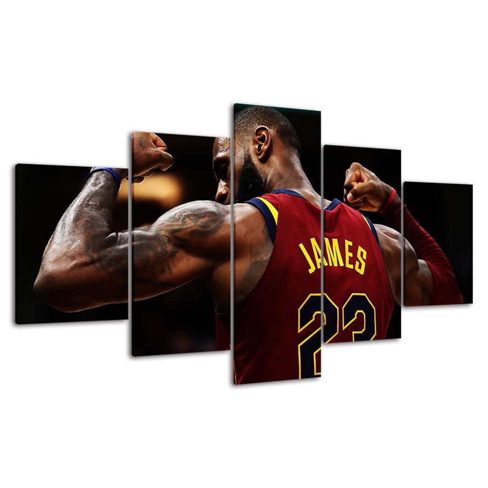 22 Lebron James 5 Piece HD Multi Panel Canvas Wall Art Frame-Original Frame