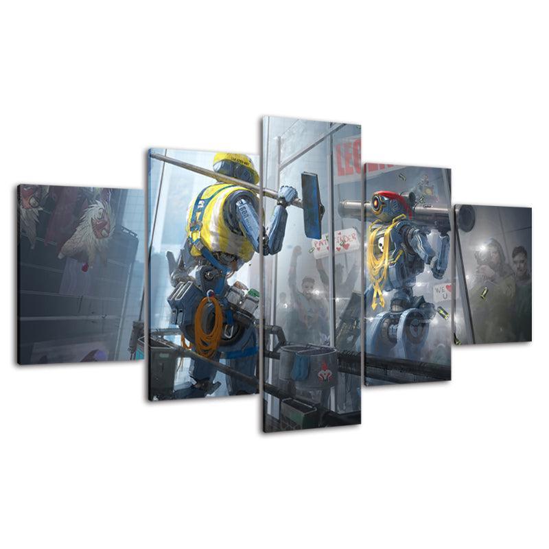 5 Piece Battleground HD Multi Panel Canvas Frames-Original Frame