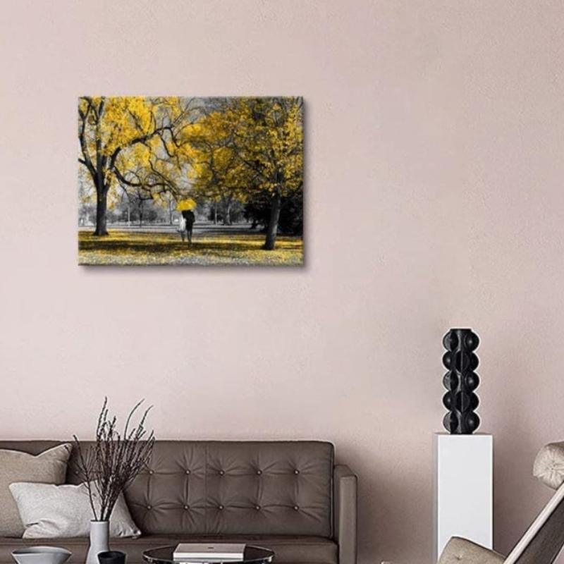 Umbrella Walk And Sea Wall Art-Original Frame