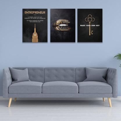Inspirational Wall Art Canvas Set For Motivation And Success-Original Frame