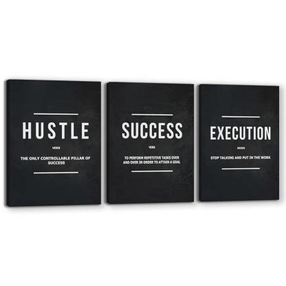 Inspirational Wall Art Canvas Set For Motivation And Success-Original Frame