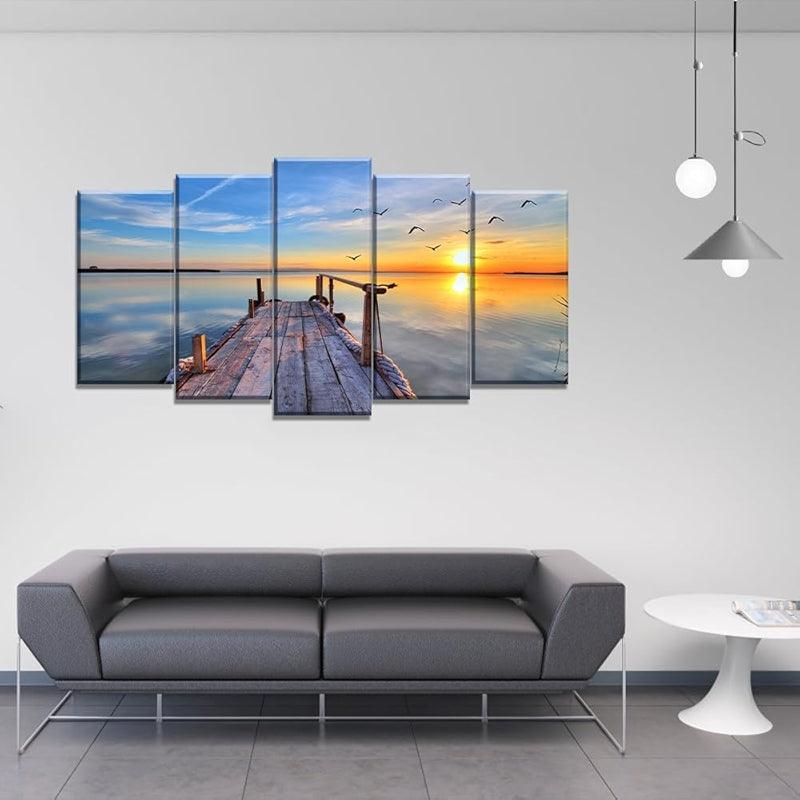 Large Canvas Art Set Featuring Autumn Landscape Wall Decor-Original Frame