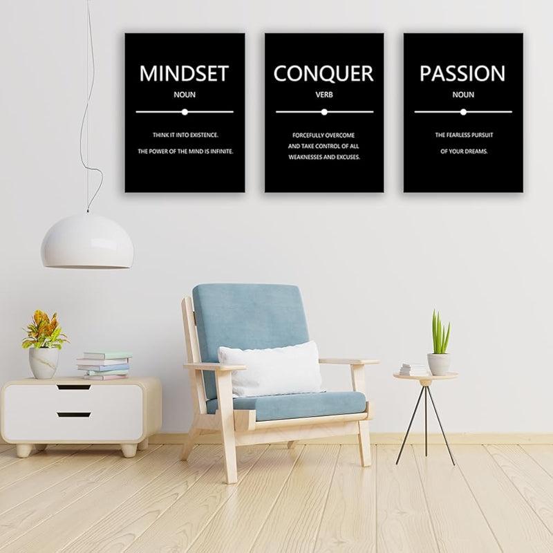 Inspirational Wall Art Canvas Set For Motivation And Success-Original Frame