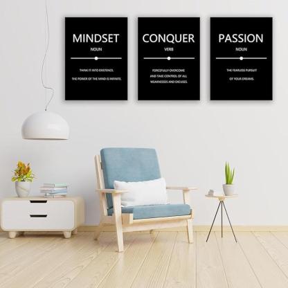 Inspirational Wall Art Canvas Set For Motivation And Success-Original Frame