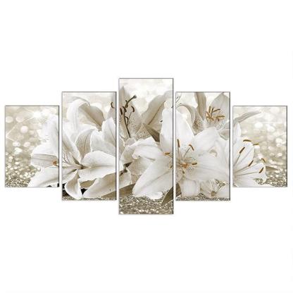 Orchid Flowers Canvas Print Abstract Floral Artwork-Original Frame