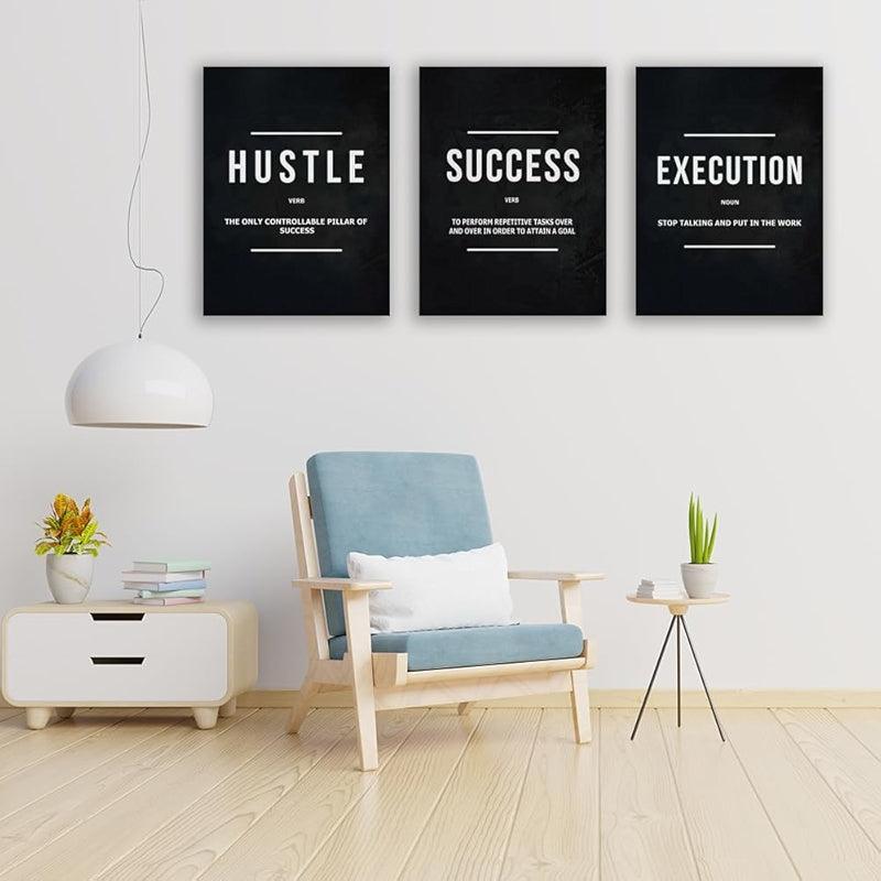 Inspirational Wall Art Canvas Set For Motivation And Success-Original Frame