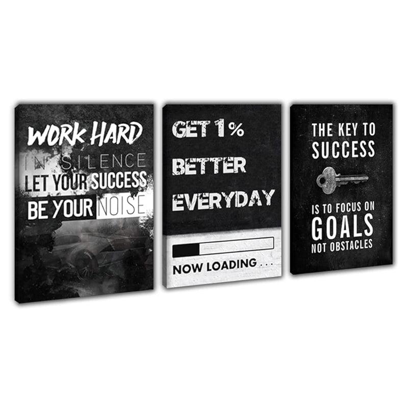 Inspirational Wall Art Canvas Set For Motivation And Success-Original Frame