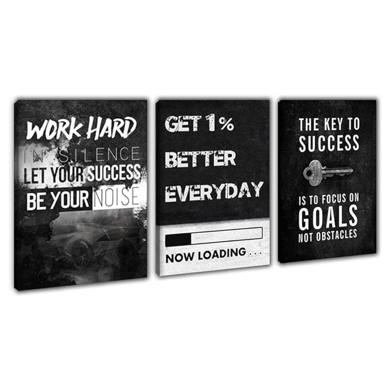Inspirational Wall Art Canvas Set For Motivation And Success-Original Frame