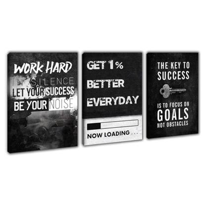 Inspirational Wall Art Canvas Set For Motivation And Success-Original Frame