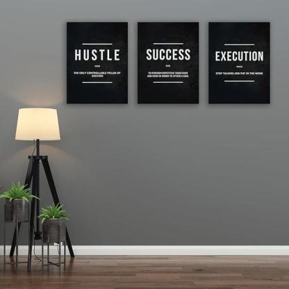 Inspirational Wall Art Canvas Set For Motivation And Success-Original Frame