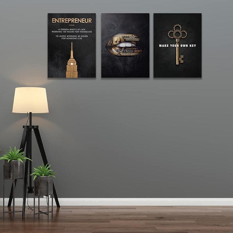 Inspirational Wall Art Canvas Set For Motivation And Success-Original Frame