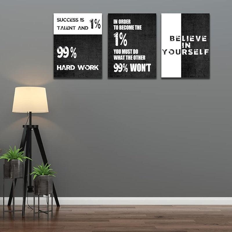 Inspirational Wall Art Canvas Set For Motivation And Success-Original Frame