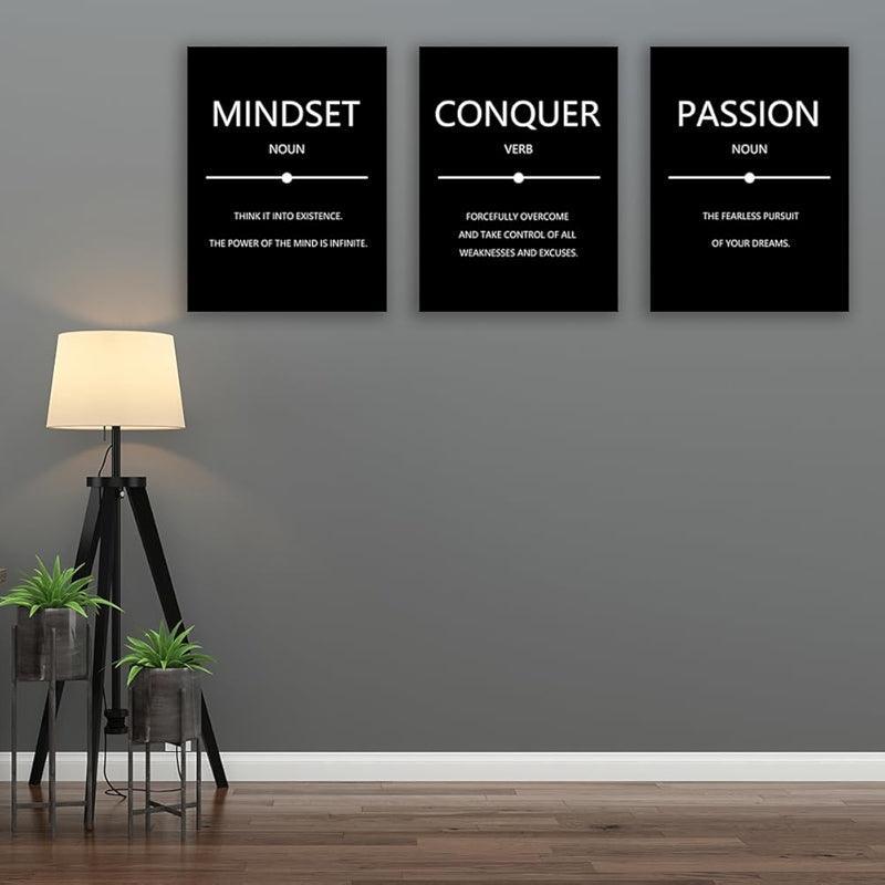 Inspirational Wall Art Canvas Set For Motivation And Success-Original Frame