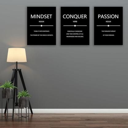 Inspirational Wall Art Canvas Set For Motivation And Success-Original Frame