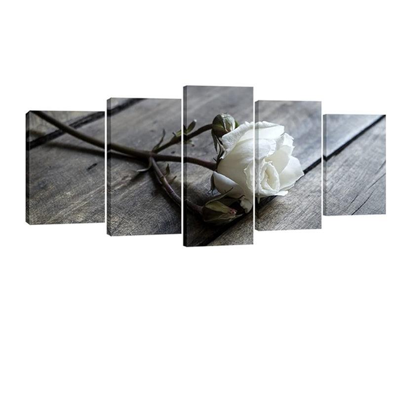 5 Pieces Floral Canvas Prints Wall Art Set-Original Frame