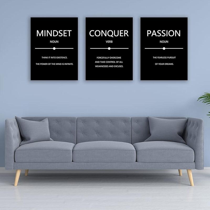 Inspirational Wall Art Canvas Set For Motivation And Success-Original Frame