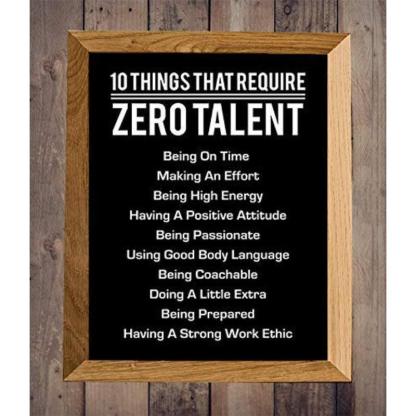 10 Things That Require Zero Talent - Motivational Wall Art Poster-Original Frame