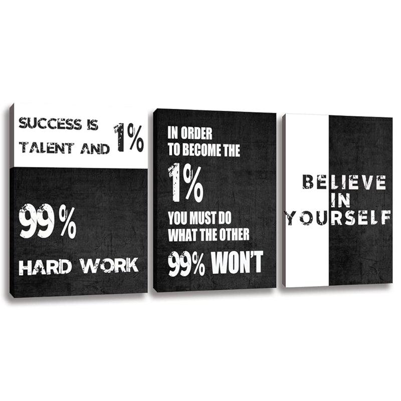 Inspirational Wall Art Canvas Set For Motivation And Success-Original Frame