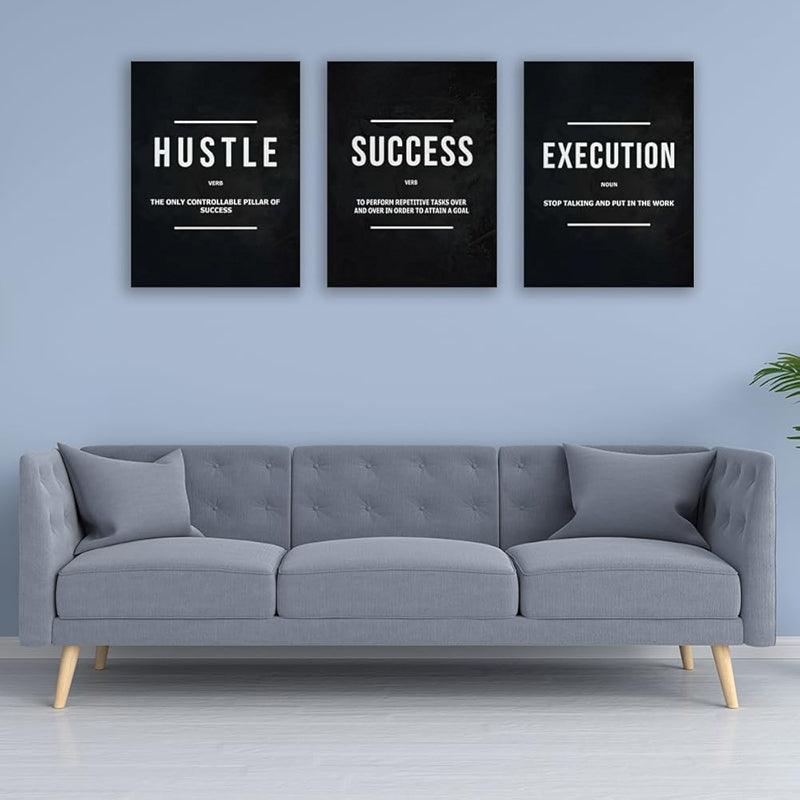 Inspirational Wall Art Canvas Set For Motivation And Success-Original Frame