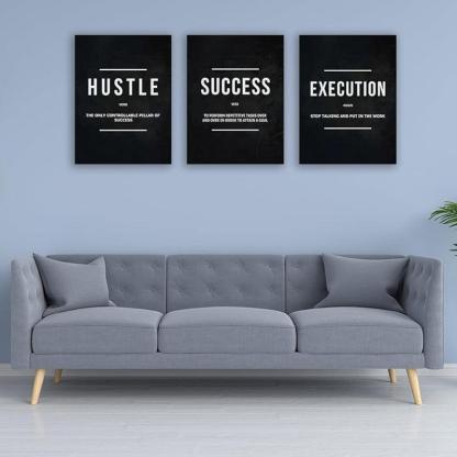 Inspirational Wall Art Canvas Set For Motivation And Success-Original Frame