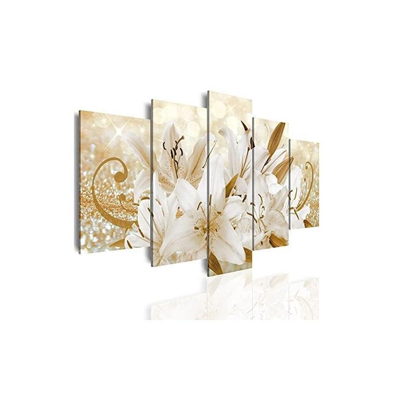 Orchid Flowers Canvas Print Abstract Floral Artwork-Original Frame