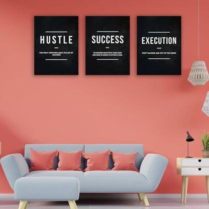 Inspirational Wall Art Canvas Set For Motivation And Success-Original Frame