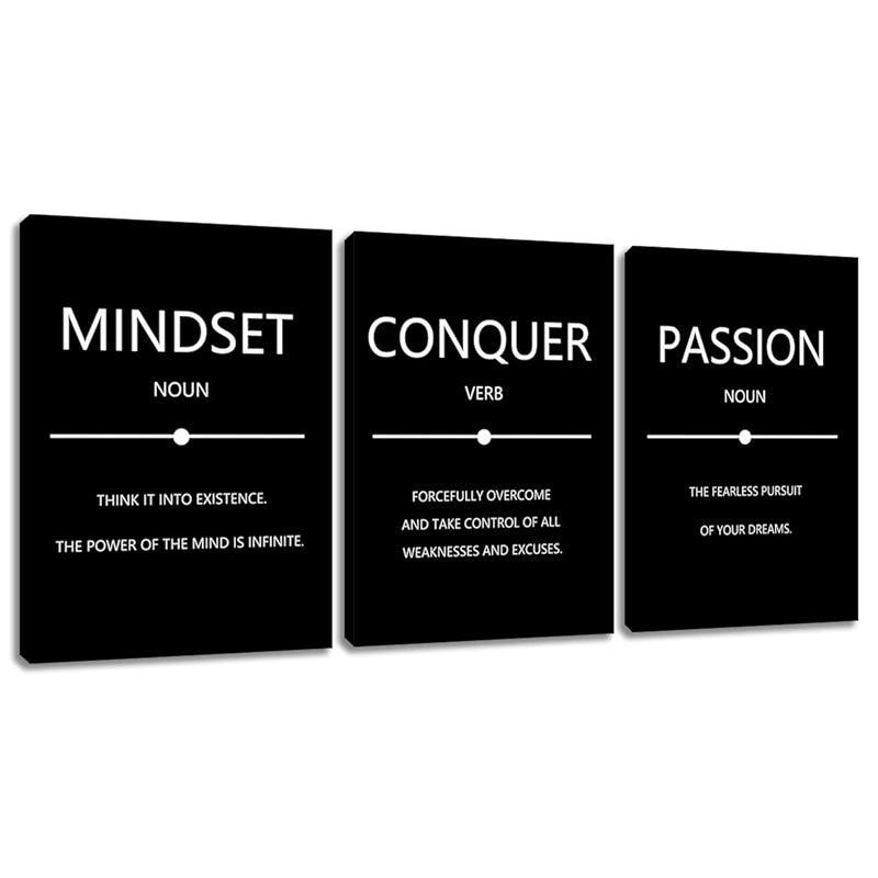 Inspirational Wall Art Canvas Set For Motivation And Success-Original Frame