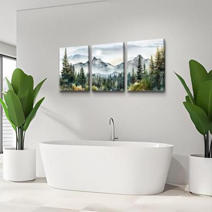 Abstract Mountain Forest Landscapes Canvas Wall Art Set-Original Frame