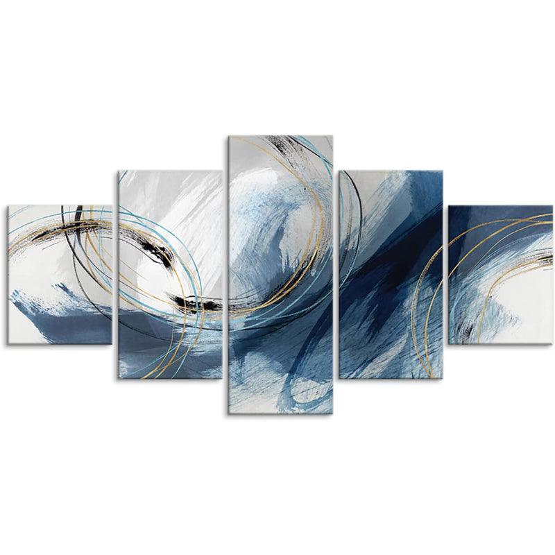 5 Panel Modern Abstract Canvas Wall Art Decor-Original Frame
