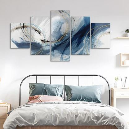 5 Panel Modern Abstract Canvas Wall Art Decor-Original Frame