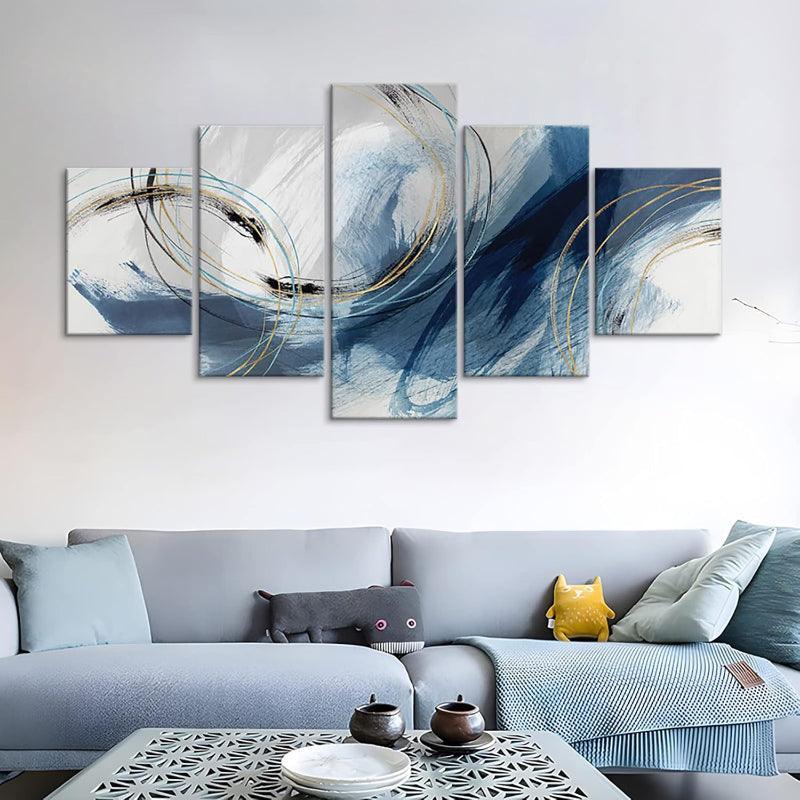 5 Panel Modern Abstract Canvas Wall Art Decor-Original Frame