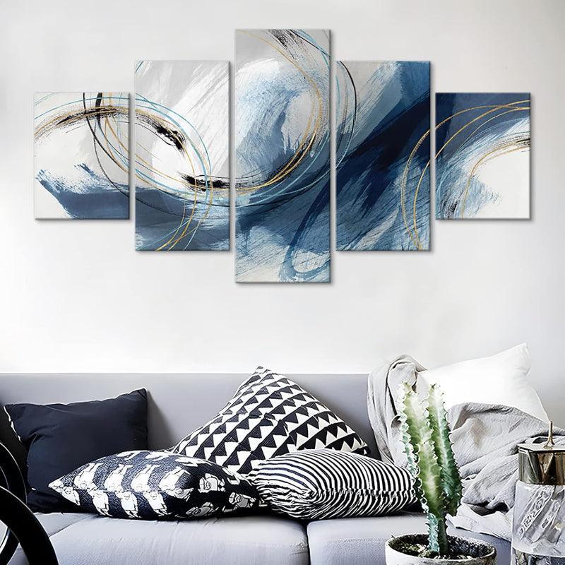 5 Panel Modern Abstract Canvas Wall Art Decor-Original Frame