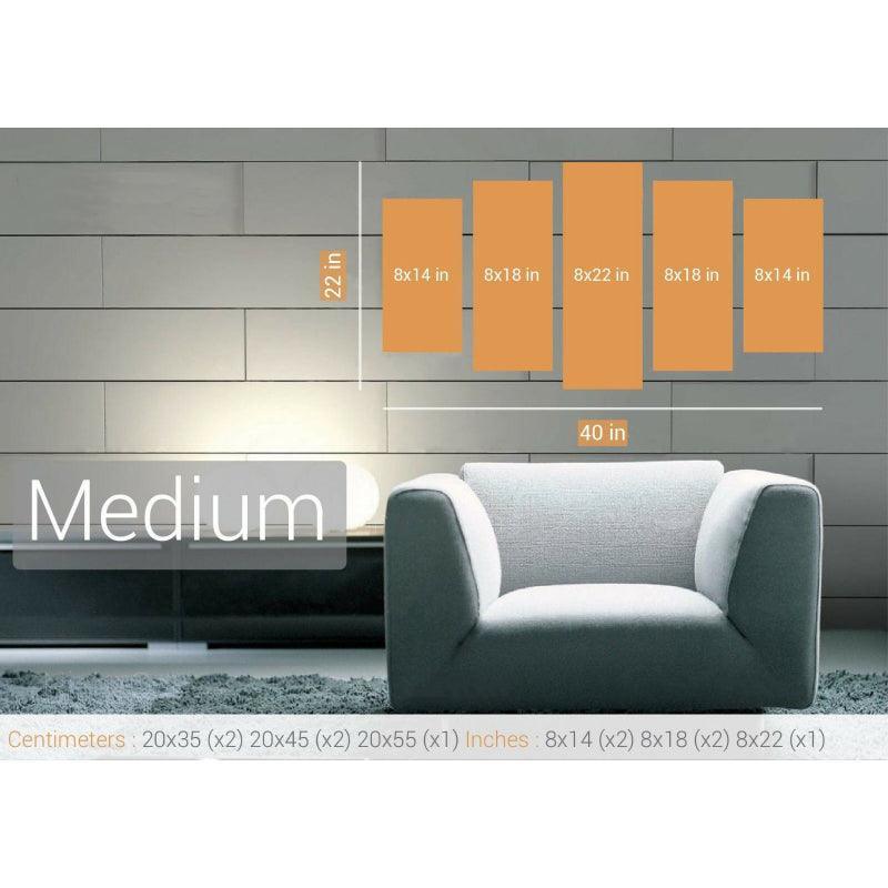 5Pcs Aurora Northern Lights Home Decor Canvas Wall Art-Original Frame