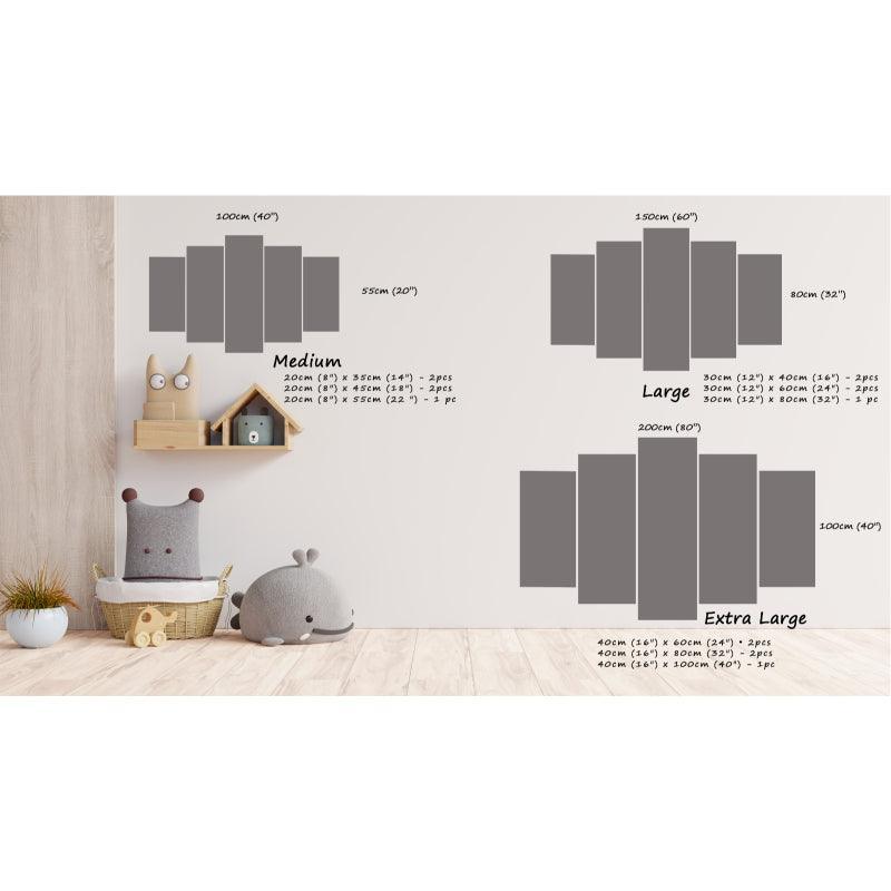 5Pcs Aurora Northern Lights Home Decor Canvas Wall Art-Original Frame