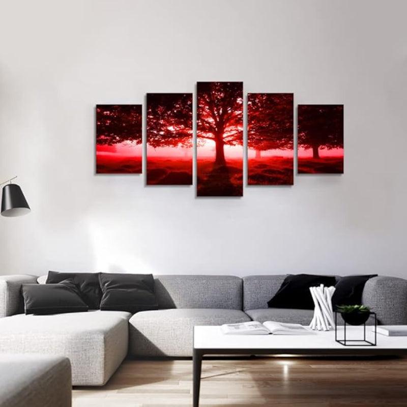 5 Piece Abstract Beach Canvas Wall Art Landscape Art Set-Original Frame