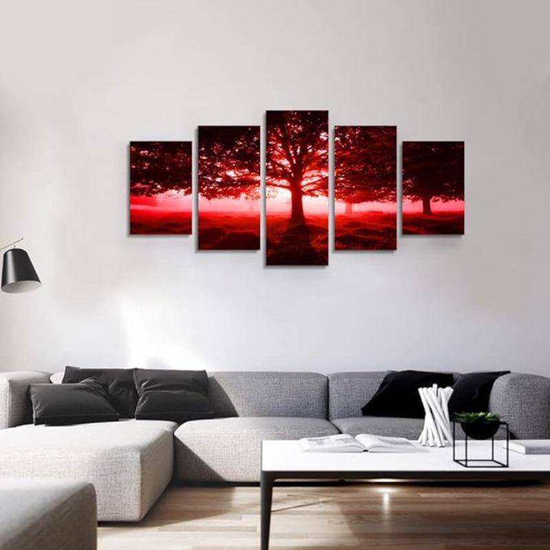 5 Piece Abstract Beach Canvas Wall Art Landscape Art Set-Original Frame