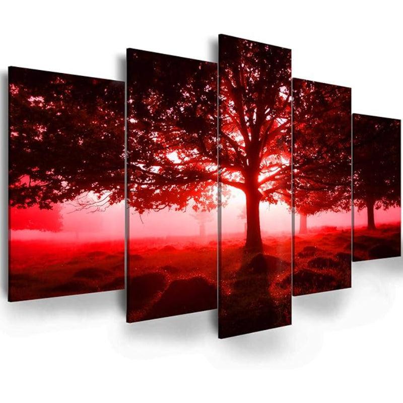 5 Piece Abstract Beach Canvas Wall Art Landscape Art Set-Original Frame