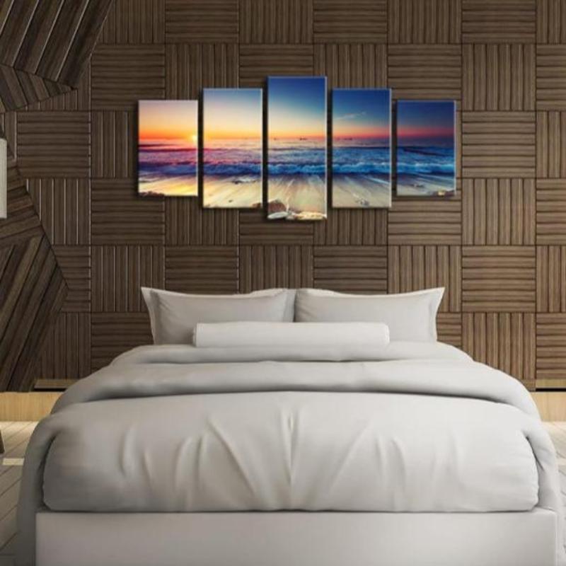 5 Pieces Ocean Seascape Canvas Prints Wall Art-Original Frame